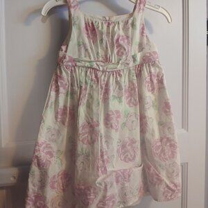 Savannah Girls Dress Size 3T White with Pink and Green Flower Design